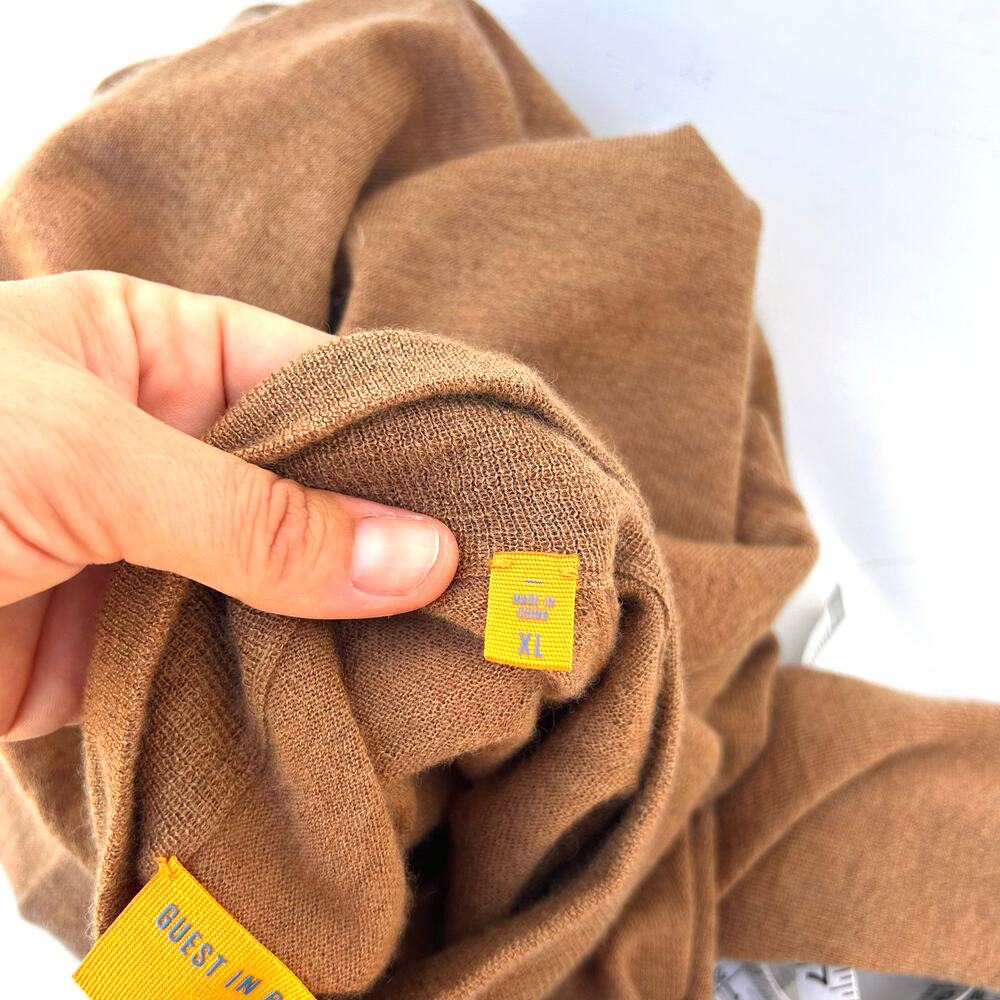 Guest In Residence Cashmere Base Layer Turtleneck Lightweight Thin Tan Camel XL - Picture 7 of 7